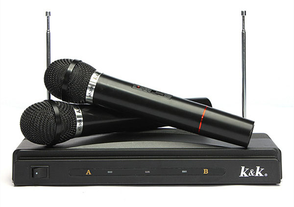 Dual Cordless Wireless Mic Microphone with Receiver 13